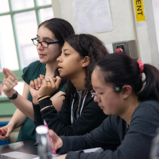 Teaching Fellow teaching lesson to students at Knowles Teacher Initiative